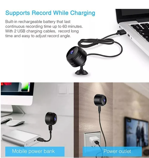 Mini Camara De Seguridad Espia 360